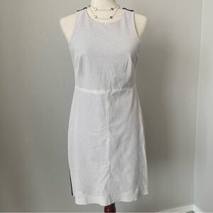 Bailey 44 Vegan Leather White and Black Sleeveless Dress Perforated Mesh Size M